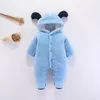 Newborn Baby Rompers осень зима шерсть детские девушки одежда теплая для мальчиков комбинезон младенческой унисекс детская одежда комбинезон 0 3 9 месяца LJ201023