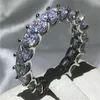 Choucong zupełnie nowa para pierścieni luksusowa biżuteria 925 srebrna księżniczka kroja białe topaz duże diamentowe kobiety ślubne Zestaw ślubny 221e
