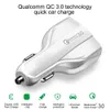 Car Charger Adapter QC 3.0 Fast 3 Port 7A/35W Cigarette Lighter USB Type-C Chargers Quick Charge Dual-Port With LED Light