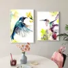 Aquarelle colibri animaux affiches et impressions toile peinture oiseau peinture mur Art photos pour enfants salon Cuadros