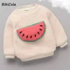 children Boy Girls winter Sweatshirts kids warm Pullover Clothes Children baby Girl Plus velvet thick Tops Costume 220115