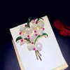 Pins, Brooches Beautiful Zircon Rhinestone Flower Brooch Christmas Pin Vintage Freshwater Pearl Bouquet Pins For Women Accessories