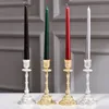 Candle Holder Table Metal stick Plating Geometric Holders 16cm for WeddingDinner Decoration Candelabra GZT077 Y200109