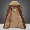 Erkek Sıcak Kalın Parka Rüzgar Geçirmez Polar Ayrılabilir Şapka Askeri Kaliteli Ceket Kış Artı Kadife Palto Erkek Dış Giyim 6XL 220301