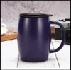 Hot 15oz 420ml caneca de café isolado frascos de aço inoxidável garrafas térmicas camadas duplas camadas do copo da barriga com lidar com garrafa de água da tampa