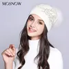 Beanie/Skull Caps MOSNOW Cappello invernale Donna Lana Fiore di pizzo Strass Moda Autunno 2021 Cappelli da donna lavorati a maglia Skullies Berretti # MZ712