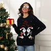 Pulls de Noël à la mode pour femmes Penguin Jacquard Loose Fitting Pulls tricotés à manches longues