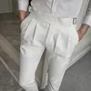 Novo vestido de casamento branco calças para homens terno de negócios calça casual fit calça formal calças pantalon traje homens terno calças 201106