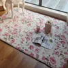 ロマンチックな花の室のフロアマット、甘いバラプリントカーペットのための居間のためのモダンな、デザイナーのぼろぼろのスタイルの花敷物装飾201212