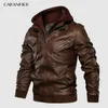 CARANFIER MENS PU Vestes à capuche Manteaux Moto Biker Faux Cuir Veste Hommes Classic Winter Vestes Vêtements Vêtements Européenne Taille 201114