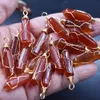 Cristal verre rouge Agate pilier forme breloques pierre Point fait à la main fil de fer pendentifs pour collier boucles d'oreilles fabrication de bijoux