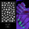 Brand Sneeuwvlinderpatronen Lichtgevende Nail Glow Stickers Creatieve Halloween Party Scary Christmas Decals