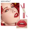 12 färger Miss Rose Double-ended Lip Gloss Liner Makeup Matte Vattentäta Läppar Glasyr Gratis Ship 3pcs