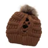 Yeni Stil Horsetail Şapka Kış Sıcak Kadın Pom Pom Şapka Bayan Katlanabilir Örme Rahat Kasketler Cap Kalın Şapka DLH489