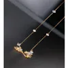 Gypsophila Aquamarine Necklace Female gemstones Genuine Yellow 14K Cover Gold Color Treasure Clavicle Chain Pendant SHIHE Q0531