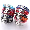 Multiolayer Multi Multicamada de Couro Multicamada Botão de 18mm Botão Pulseira Colorido Preto Branco Colorido Homens Punk Bangle Noosa Sh009