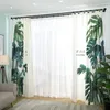 現代のエレガントな注文の緑の植物の葉プリントカーテンシェードの熱断窓の装飾リビングルームベッドルームブラックアウトLJ201224