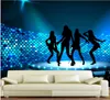 Beställnings- foto Bakgrundsbilder 3D-väggmålningar Bakgrundsbilder Bländande Dancing Characters KTV Bar Soffa Bakgrund Väggpapper Heminredning