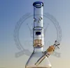 Cokah Purple Color Water Pipe Три гребень Стеклянные бонги со стеклянной чашкой нефтяной выгребной установки Bubbler Bubbler