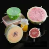 DHL 6PCS Set Silicone Stretch Suction Pot Lids Food Grade Silicone Fresh Keeping Wrap Seal Lid Pan Cover Nice Kitchen Accessories2712011