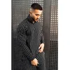 Mäns Tracksuits 2021 Vår och Höst Striped High Street Hip Hop Stand Collar Zipper Jacka Utomhus Fitness Jogging Training Sports Suit