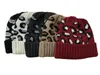 Femmes Bonnet hiver chapeaux queue de cheval tricoté chapeau chaud Style léopard Bonnet pour filles acrylique chapeau 5 couleurs DB018