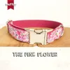 / partij muttco groothandel handgemaakte bepaalde kleurrijke kraag de roze bloem modieuze glanzende hond halsbanden 5 maten LJ201109