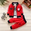 Baby Boy Fashion Roupas Conjunto Kid Tie Traduções de Alta Qualidade Outono Primavera Primavera Tracksuit para crianças roupas de festa de casamento 220218