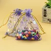 8 colors 7X9cm Open Gold Silver Heart Small Organza Bags Jewelry Gift Pouches Candy Bag Jewelry Pouches, Bags 500pcs GD1125