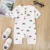 Estate neonato tute a coste manica corta arcobaleno tuta intera abbigliamento per bambini ragazzi neonate pagliaccetto M4057