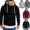 Mannen Borduurwerk Splicing Hoodies Mode Trend Tiener Lange Mouw Effen Kleur Hooded Tops Designer Male Winter Fleece Pullover Sweatshirts