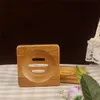 Naturlig bambu Tvålrätt Förvaring hållare Badrummet Avlopp Tvål Box Kvadrat Miljövänlig Hand Craft Soap Holder