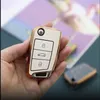 Moda Poskanstwo Gold Edge Car Key Case TPU Klucze Pokrywa Skorupa do VW Volkswagen Golf 7 MK7 Tiguan MK2 SKODA Octavia Kodiaq Karoq Seat ATECA Leon Auto Akcesoria