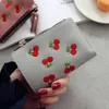 Fashion Women Girls Short Wallet Small PU Leather Cherry Embroidery Coin Purse Card Holders Lady Girl Mini Money Bag43336761121529