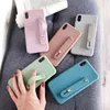Clear Mobile Phone Case Cute Candy Color Silicone Wrist Strap Bracket Soft Phone Case For Iphone 11 Pro x Xr Xs Max 6s 7 8 Plus For Samsung