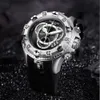 Reef Tiger/RT Mens Sport Watch Waterproof Steel Chronograph Stop Watch Rubber Strap Top Selling Fashion Watches RGA303-2 T200409