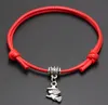 Ny häxa charms hängsmycke röd trådsträng armband lycklig svart kaffe handgjord rep armband för kvinnor män smycken