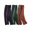 Maden Listrado Calças de Carga Mens Vintage Straip Strap Deck Pant Classic Elastic Drawstring Contraste Workwear H1223