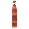 Ishow Hair Wefts Straight Orange Ginger 350 Ombre Color Human Hair Bundles for Women All Ages Brazilian Peruvian Virgn Hair Extensions