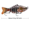 Hot 8 couleurs 10cm 15.61g Bass Fish Hooks Topwater Basses Leurres Leurres de pêche Multi Jointed Swimbait Réaliste Dur Appât Truite Perche