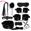 Nxy Sm Bondage 10pcs Nylon Sex Set y Lingerie Handcuffs for Whip Nipple Clamps Blindfold Mouth Gag Adult Toy Couples 1223