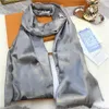 Beautiful Silk an wool Scarf Fashion Womens 4 Seasons Shawl Scarf letter flower Scarves Size about 180x70cm 5 Color without bo5081997