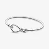 Alta lucidatura 100% argento sterling 925 Infinity Knot Bangle moda matrimonio fidanzamento creazione di gioielli per regali da donna