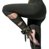 YOOY Mujeres Yoga Pantalones Deporte Leggings Fitness Cruz Alta Cintura Ballet Danza Apretado Vendaje Yoga Recortada Pantalones Bailarina Ropa Deportiva 201202