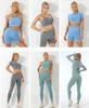 Naucz Dotarni Designer Kobiety Joga Garnitur Gym Sportswear Trening Dres Fitness Sports Trzy Kawałki Zestaw Aktywne Legginsy Płomień Outfits Wiosna Moda