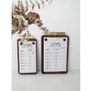 Brass Hanger and Wooden Magnetic Suction Menu Clip Store Table Sign Holder Bill List Snap Writing Folder Board