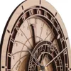 Creative Prague astronomique en bois salon mur quartz décoration de la maison horloge en bois muet Y200407