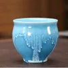 Kiln Change Tea Master Cup Ceramic Tea Bowl Blue Black Grey Chawan