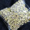 500 teile / los Metalllegierung 18 Karat Gold Silber Farbe Kristall Strass Rondelle Lose Perlen Spacer für DIY Schmuck Machen ganze 327y