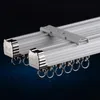 Luxury Thick Heavy Champagne Aluminum Alloy Curtain Accessories Tracks And Seal Silent Curtain Rod Rails Customized Size T200601